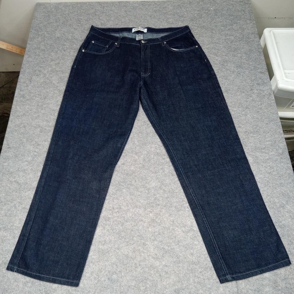 X-Factor Gold Jeans Mens‎ 40x32 Blue Dark Wash Straight Leg Denim Regular Fit
